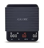 NUTRI FIT Mini-Kaffeewaage mit Timer, wiederaufladbarer USB-C-Küchenwaage, tragbare Espressowaage mit LED-Display, Produktgröße 11,5 x 10 cm, 2 kg/0,1 g, Schwarz