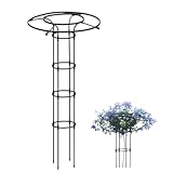 Schwarzer Garten-Obelisk-Rankgitter für Kletterpflanzen, rostfrei, vertikaler Regenschirm, Glyzinien-Turm für Topfblumen und Gemüse, 120 cm, für drinnen und draußen
