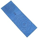 FANSU Hot Yoga Handtuch rutschfest Fitnesstuch Weich Atmungsaktiv Antirutsch Yogatuch mit Hoher Bodenhaftung Tragbares Yogahandtuch für Bikram und Pilates (185cm*63cm,Blau)