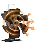 UOHHBOE Ofenventilator Kaminventilator mit 6 Blättern Wärmebetriebener Leiser Kaminventilator Ohne Strom Zirkuliert Heißluft Spart Kraftstoff, für Kaminofen/Holzofen/Ofen/Kamin