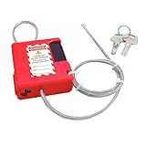 Kivvlbzeq Lockout Tagout-Kabelschloss - 1 M Verstellbares Kabelschloss, Stahlkabelschloss mit Vinylbeschichtung, Cable