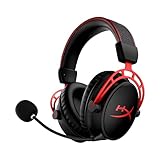 HyperX Cloud Alpha Wireless Gaming-Headset , 300h Akkulaufzeit, DTS Headphone mit 3D Audio, Dual Chamber Treiber, 2,4 GHz kabellos, Abnehmbares Mikrofon mit Geräuschunterdrückung, Schwarz-Rot