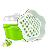 4 Stück Keimschalen für Sprossen, Seed Sprouter Tray, Keimschale Sprossen mit Deckel, Samen Keimung Tablett Keimbox, Kresse Anzuchtschalen, BPA-freie Keimschale, Saatgutschale, Sprossen Anzuchtset