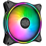 Cooler Master MasterFan MF140 Halo ARGB - Adressierbares RGB-Design mit Beleuchtungsringen, Gehäuse & Kühlung, Hybrid-Lüfterblätter mit Smart-Sensor und Vibrationsdämpfungsrahmen - 140 mm