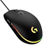 Logitech G203 Gaming-Maus mit anpassbarer LIGHTSYNC RGB-Beleuchtung, 6 programmierbare Tasten, spieletauglicher Sensor, Abtastung mit 8.000 DPI, Geringes Gewicht - Schwarz