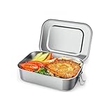 OITUGG Brotdose Edelstahl - 550ml Lunchbox Edelstahl - Brotdose Metall für Erwachsene und Kinder, Design Schnappverschlüssen und Silikondichtungsring, Spülmaschinengeeignet, 14 x10.3 x5.8cm