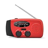 Notfall-Wetterradio – Kurbelradio, Solarkurbelradio mit wiederaufladbarem 2000-mAh-Akku, tragbares Survival-Radio, SOS-Alarm, AM/FM und LED-Taschenlampe für Notfälle