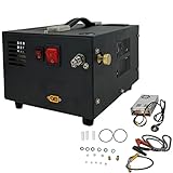 ECUTEE Hoch Druckluft Pumpe Kompressor Elektrische PCP-Luftpumpe, 30MPa/300Bar/4500PSI Luftkompressor Pumpe mit 8MM Schnellverbinder Transformator, 300W Schwarz Kompressoren