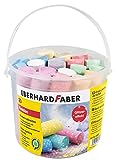 Eberhard Faber 526520 - Straßenmalkreiden in 8 leuchtenden Farben mit Glitzereffekt, Eimer mit 20 Kreiden, für bunten Malspaß auf Asphalt, Straßen und Gehwegen