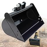DANWIWEE Minibaggerlöffel, 500mm Baggerschaufel, Minibagger Anbaugeräte für Minibagger 0,8–1,8t, Baggerschaufel mit Stiftschaft, Für Sandverladung, Erdverladung, Saubere Aushubarbeiten