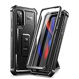 Dexnor Kompatibel mit Hülle Samsung Galaxy S20 5G, eingebauter Displayschutz und Ständer, robust, Militärqualität, stoßfest, Schutzhülle Kompatibel mit Samsung Galaxy S20 5G, Schwarz