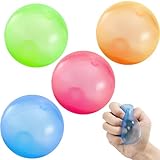 Anti-stressball Stressbälle für Erwachsene und Kinder,4 Stück Stressball,6cm Leuchtend Antistressball Quetschball,Grip Krafttrainer Handtrainer Fingertrainer Übungsbälle Angstzustände, Druckentlastung