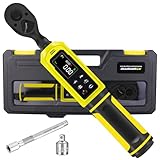 ATsafepro Digitaler Drehmomentschlüssel Autos, 3/8 Zoll, 0.9-60 N.m Bereich, ±2% Genauigkeit, 4 Einheiten (in.lb/ft.lb/N.m/kg.cm), LCD - Display mit Buzzer & LED - Alarmen