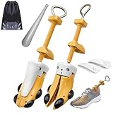 JJDPARTS Schuhspanner Herren und Damen, 4-Wege Schuhdehner, Schuhweiter für Einstellbare Länge und Breite mit Schuhlöffel (L For Men Eu 42-47 (Yellow))