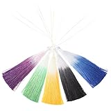 Angoily 5 Stück Verlaufs Spitzen Fächer Eleganter Quasten-anhänger Hängende Quaste Handy-anhänger Telefonanhänger Quaste Fan-anhänger Bunte Quaste Selber Machen DIY Zubehör Polyester