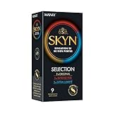 SKYN Skynfeel Kondome für Herren, 9 Stück, latexfrei, Sortiment von 3 Arten von Gefühlen: 3 x Original, 3 x Intense Feel, 3 x extra geschmiert, normale Größe, Durchmesser 53 mm