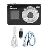4K Digitalkamera, 48MP HD -Dual -Bildschirm 16x Digital Zoom Autofokus -Selfie -Kamera Ausreichende Leistung Erweiterte Bildschirmanzeige mit Reichhaltigen Details und Lebendigen (Black)