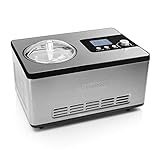 Princess professionelle Edelstahl Eismaschine - mit 3 Leistungsstufen und eingebautem Kühlkompressor - 2L Fassungsvermögen [Eiscreme, Frozen Joghurt, Sorbets und Granita], 282604