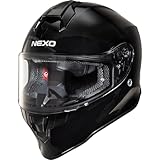 Nexo Integralhelm Basic III Motorradhelm Helm Motorrad Mopedhelm, herausnehmbares Komfortpolster, mehrfache Be-, Entlüftung, Nasen-, Kinnwindabweiser, klares Visier, Ratschenverschluss,