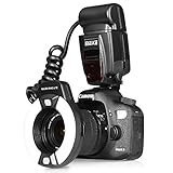 Meike MK-14EXT-C E-TTL Makro Ring Lite Blitz mit LED AF Assist Lampe für Canon Kameras 5D Mark II 6D 7D 50D 60D 70D 550D 600D 650D 700D