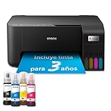 Epson EcoTank ET-2862 Multifunktionsdrucker 3-in-1 A4, wiederaufladbarer Tanks, hohe Kapazität, 4 Flaschen im Lieferumfang enthalten (Schwarz, Cyan, Magenta, Gelb), entspricht 3600 Pag B/N 6500 pag