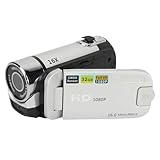 Videokamera-Camcorder, 1080P 16 MP Digitalkamera-Recorder, 2,4 Zoll Drehbarer Bildschirm, 16-facher Digitalzoom-Camcorder-Kamera mit Fülllicht (Silver)