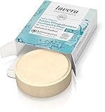 lavera Festes Pflegeshampoo basis sensitiv Feuchtigkeit & Pflege - ohne Silikone - Langanhaltende Frische & ausgewogene Kopfhaut - vegan - Naturkosmetik - 50 g