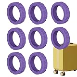 NevPuose Trave Roler Shield - Trolley Rad Cover Pack, Rollbeutelradhaut Set | Kofferbewegungsschutz Silikonschale, Tragbarer Spinnerhülle Griff, Reisegerätsrad Weiche Barriere