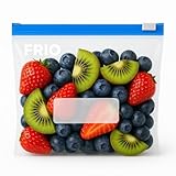 FRIO Gefrierbeutel mit Schieber – 80 Stück, 1,25 l, 21 x 15 cm, mit Faltboden, luftdicht, wiederverwendbar, robuste Zipper Beutel für Lebensmittel, Gefrierschrank & Vorrat