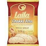 Kajal Laila Chakki Gold Atta 10 kg – 100% Vollkorn-Weizenmehl Reich an Ballaststoffen, Eiweiß und Nährstoffen – Perfekt für traditionelle indische Brotsorten wie Chapati & Roti