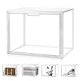 XiYee Acryl Vitrine Schaukasten Transparent, Abnehmbar Puppenvitrine mit Magnetisch Tür Transparent Display Ständer für Sammlerstücke, Action-Figuren, Miniaturfiguren, Home Lagerung (36x28x22 cm)