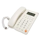 Schnurgebundenes Telefon, Umweltfreundliches, Rutschfestes Mehrzweck-Schnurtelefon mit Großen Tasten für Wohnzimmer und Büro (White)
