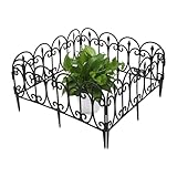 5 Stück Dekorativer Gartenzaun zaun garten steckzaun steckzaun (L * B) 58*23 cm staketenzaun Schwarzer Gartenzaun Kunststoff-Gartenzaun zaunelemente Tierbarriere Landschaftszaun für Blumenbeet Bäume