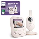 Philips Avent Babyphone mit Kamera Advanced - DEKRA Zertifiziert privat und sicher - 2.8' Display, x2 Zoom, Infrarot-Nachtsicht, Schlafliedern (Model SCD881/26)