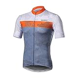 BERGRISAR Kurzarm Fahrradtrikot Herren Radtrikot mit Reißverschluss Taschen Trikots für MTB Mountainbike, Orange, Groß