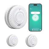 RISOON Rauchmelder mit Tuya WiFi, 10 Jahre Batterie, Intelligenter Rauchmelder für Zuhause, EN 14604 Zertifiziert, 85 dB Alarm, Einfache Installation, Ideal für Haus, Büro, Camping (2er Pack)