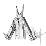 Swiss+Tech Multifunktionszange 16-in-1, Mulitool Faltbare Multifunktionale Zange, Edelstahl, mit Schere, Messer, Säge, Flaschenöffner, Schraubendreher für Camping, Outdoor, Reparieren, mit Tragtasche