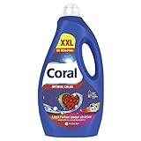 Coral Colorwaschmittel Optimal Color XXL Flüssigwaschmittel für länger strahlende Farben mit Farbpflege-Kraft natürlicher Herkunft 60 WL 3 Liter