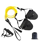 2 in 1 Schwimmarmtraining Zugseil mit Handpaddel Schwimmen Elastisches Seil Widerstandsband Trainingsgeräte