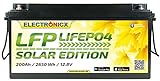 Electronicx LiFePO4 Solar Edition Batterie 200Ah 12,8V Versorgungsbatterie 2560 Wh mit Bluetooth-Funktion Lithium-Eisenphosphat Akku inklusive App BMS