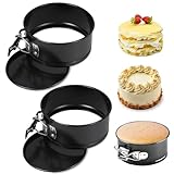 PONGH 2 Stück Kleine Kuchenform Rund Tortenform 4 Zoll Springform Klein mit Flachboden Mini Backform Kleine springform mit Antihaftbeschichtung für Kuchen Backen