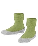 FALKE Unisex Kinder Cosyshoe Minis K HP Wolle Rutschhemmende Noppen 1 Paar Stoppersocken, Grün (Bamboo 7650), 23-24