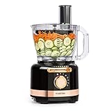 Klarstein Luca Multifunktionsmixer Standmixer Zerkleinerer Küchenreibe Saftpresse Food Processor, 1000 Watt, stufenlos, 6 Modi, BPA-frei, 3 Liter, 3 l Messbecher, Spatel, Schwarz