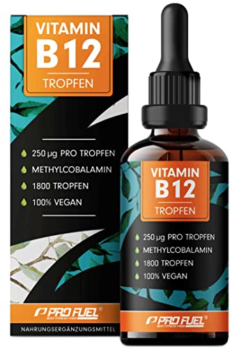 Vitamin B12 Tropfen - 3x1800 Tropfen (3x50ml) - bioaktives Methylcobalamin B12 - optimal hochdosiert mit 500mcg B12 - ohne Konservierungsstoffe oder Alkohol - 100% vegan - laborgeprüft mit Zertifikat