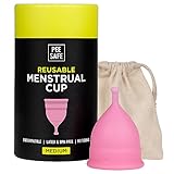 PEESAFE Menstruationstasse für Frauen | auslaufsicher | geruchlos | medizinisches Silikon | wiederverwendbar menstrual cup | Periodentasse | menstruationstasse s, Mittel