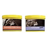 Carmesin® Bundle Bienenwachs Lederbalsam + Sattelseife Set a 500 ml Polsterreiniger, Lederreiniger Handtaschen, Schuhe