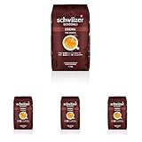 Schwiizer Schüümli medium_roast, Crema Ganze Kaffeebohnen 1kg - Intensität 3/5 - UTZ-zertifiziert (Packung mit 4)