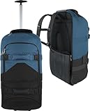 normani Reisetasche Trolley mit Rucksackfunktion 90 Liter - Backpacker mit Frontloader praktischer Reisetrolley und Rucksack in Einem mit 7 Fächern Farbe Schwarz/Navy