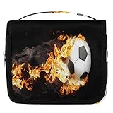 Kulturbeutel mit Fußball-Motiv, Kulturbeutel, Unisex, zum Aufhängen, Kosmetik, Make-up, Organizer