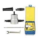 LLINthy Doppelkopf-Blechknabber, beleuchtet Nibbler, Metallschneider, Nibbler-Bohraufsatz für geraden und gebogenen Schnitt